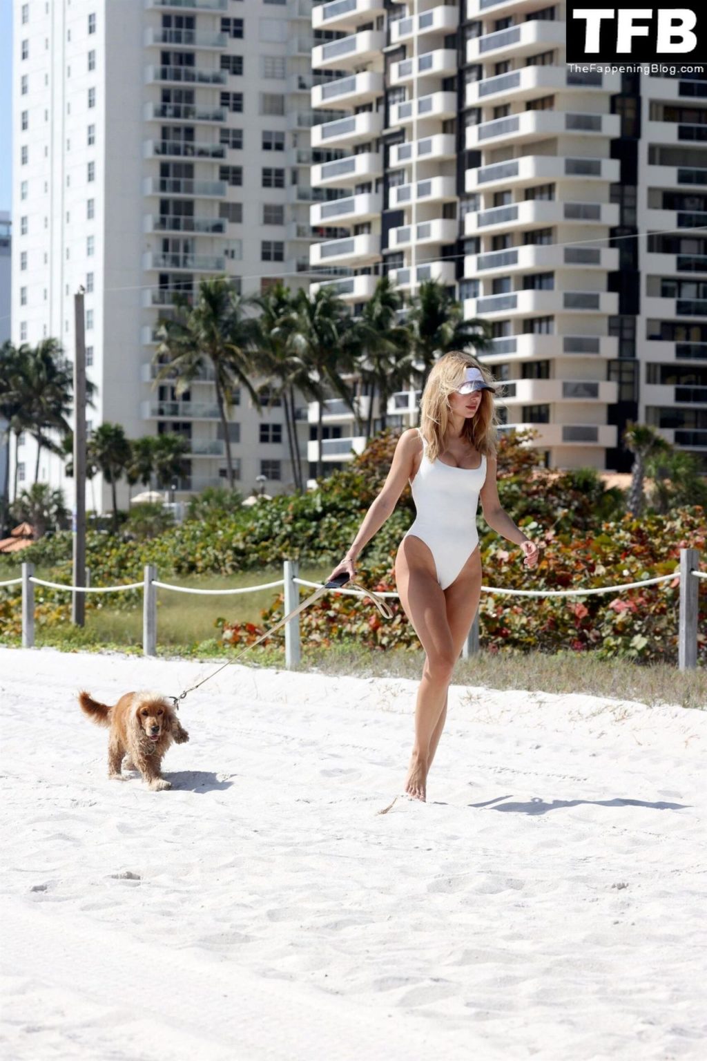 Kimberley Garner Shows Off Her Sexy Bikini Body in a White One-Piece in Miami Beach (20 Photos)
