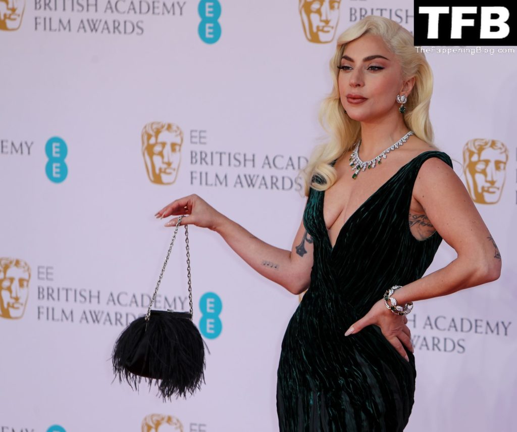 Lady Gaga Flaunts Her Tits at the EE 75th British Academy Film Awards in London (43 Photos)