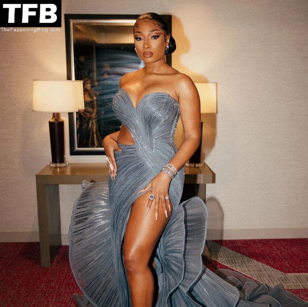 Megan Thee Stallion Displays Her Sexy Legs &amp; Boobs at the 94th Annual Academy Awards (7 Photos)