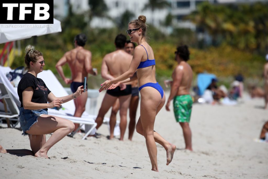 Nina Agdal Cools Off in Miami in a Sexy Blue Bikini (24 Photos)