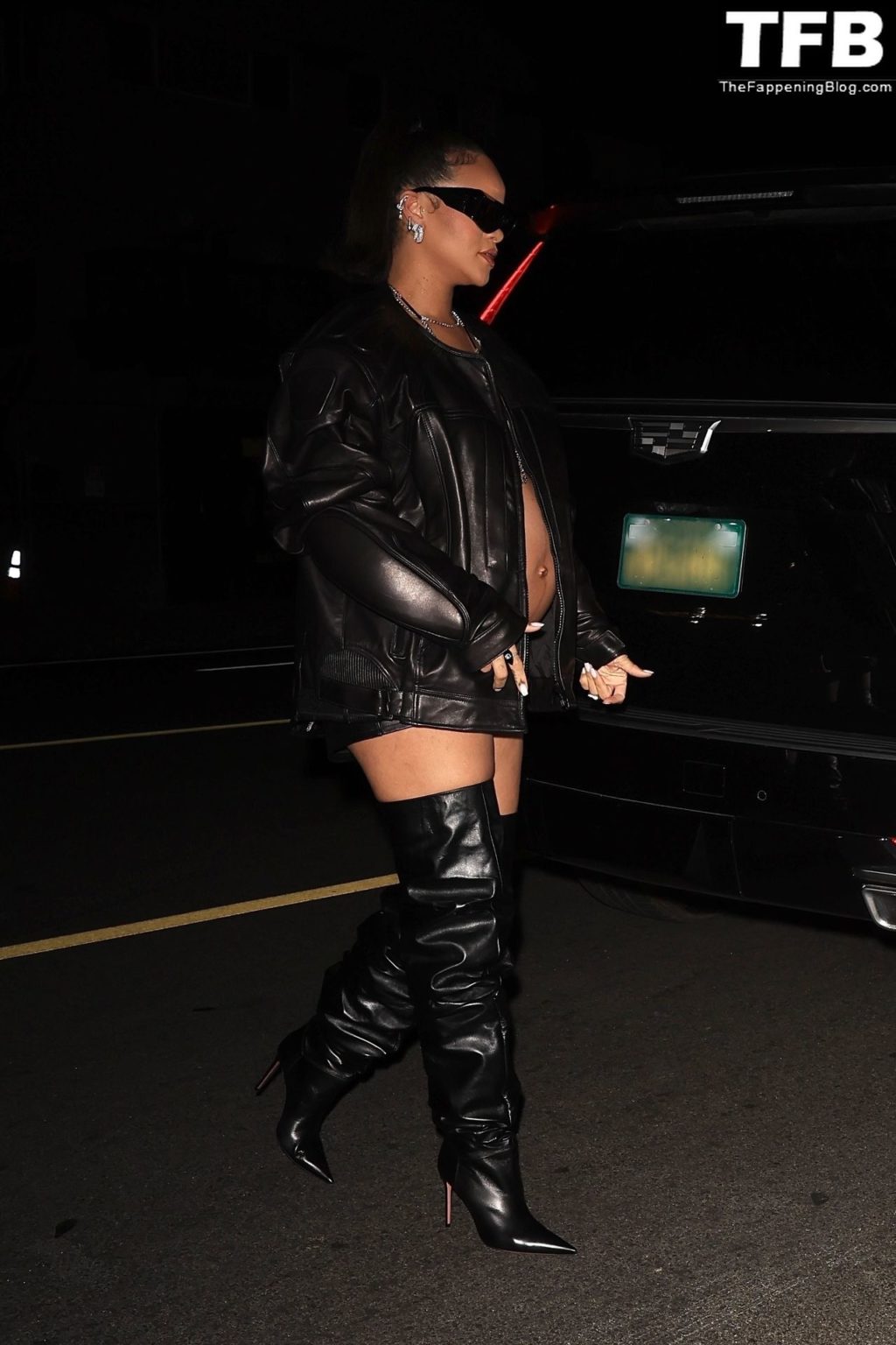 Rihanna Puts Her Belly Bump on Display as She Steps Out for a Late-Night Dinner with Friends (37 Photos)