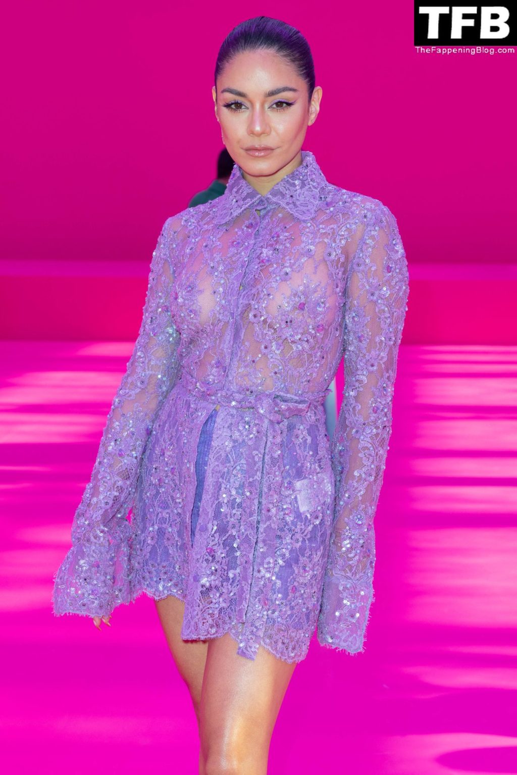 Vanessa Hudgens Looks Hot in a See-Through Dress at the Valentino Womenswear Show (54 Photos)