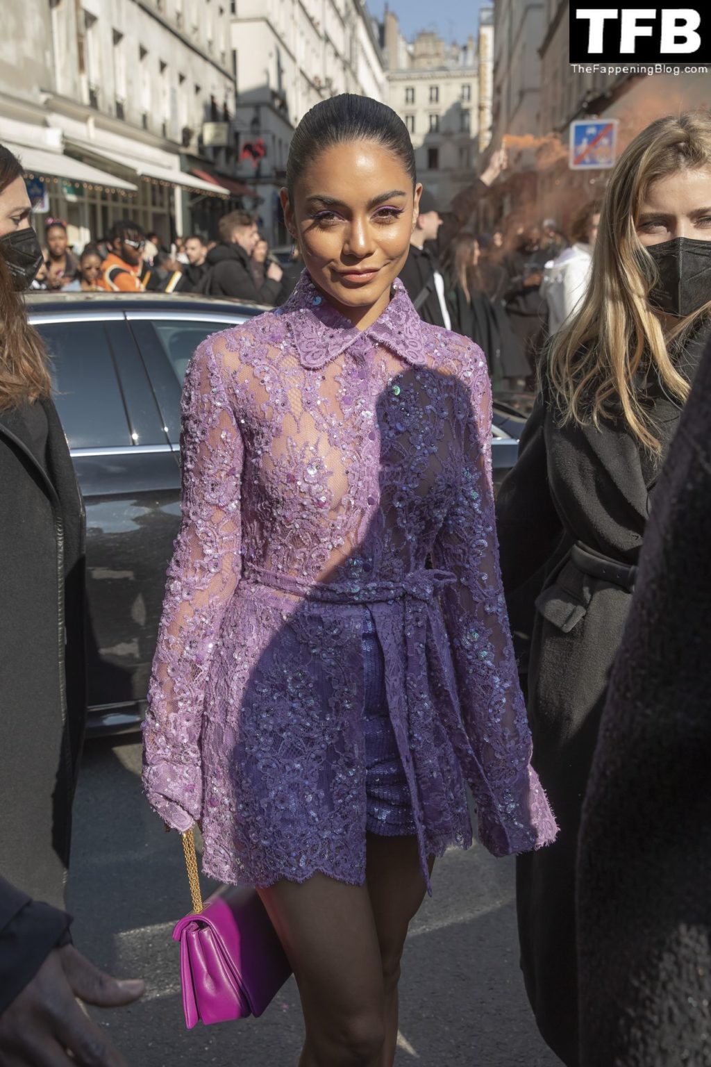 Vanessa Hudgens Looks Hot in a See-Through Dress at the Valentino Womenswear Show (54 Photos)