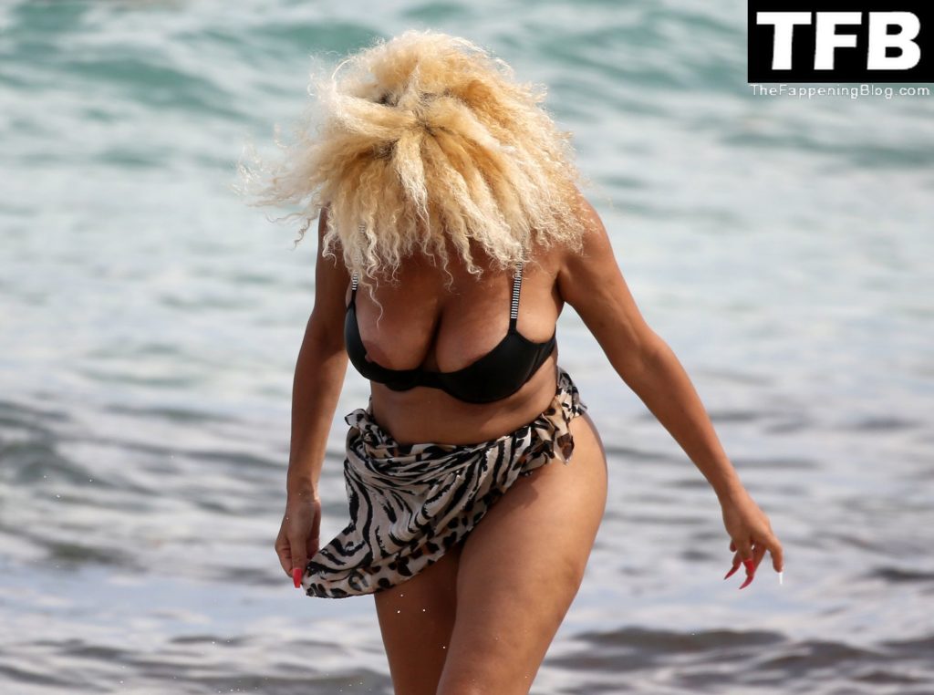 Afida Turner Flashes Her Nude Boobs in a Bikini in Miami Beach (35 Photos)