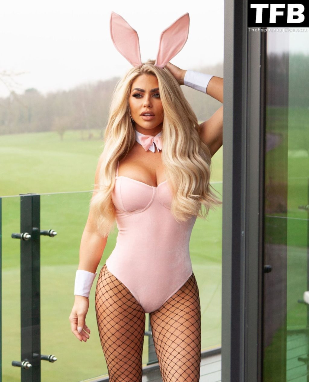 Bianca Gascoigne Shows Off Her Amazing Body in a Pink Bunny and Fishnet Tights (15 Photos)