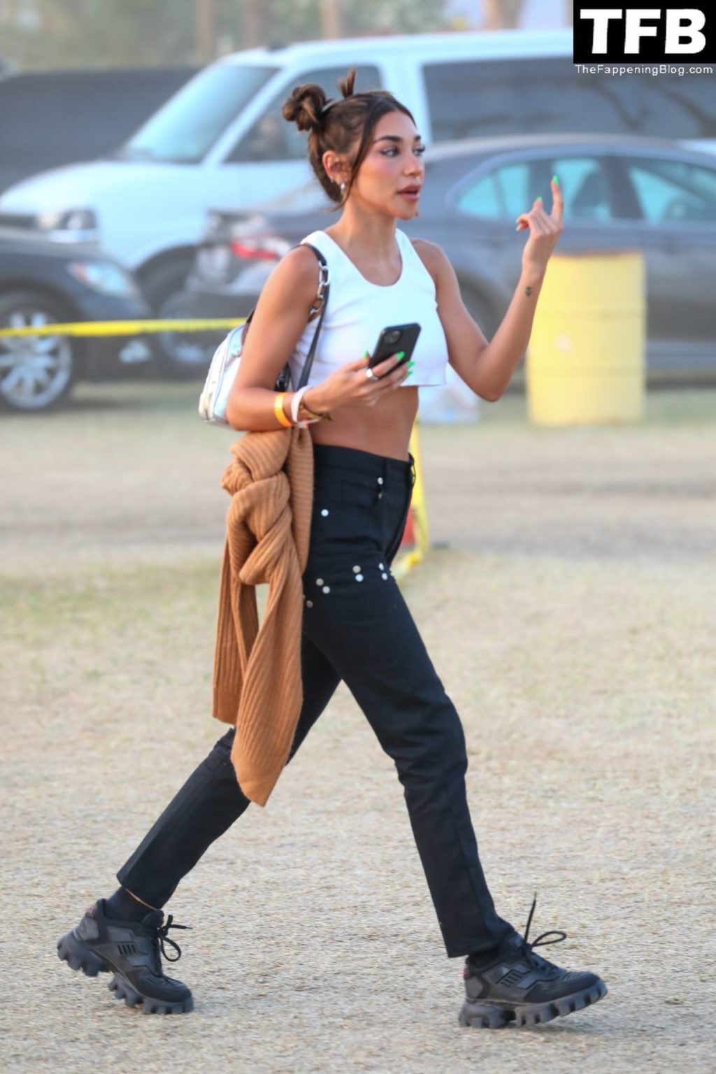 Chantel Jeffries Shows Off Her Pokies &amp; Sexy Waist While Hanging Out at Weekend 2 Day 3 of Coachella (10 Photos)