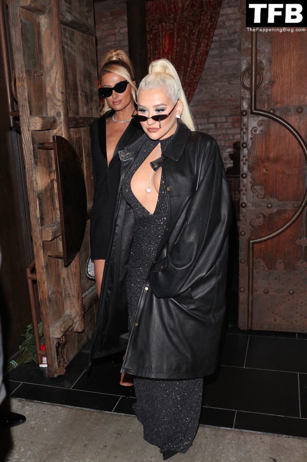 Christina Aguilera &amp; Paris Hilton Hold Hands While Leaving Dinner at TAO (61 Photos)