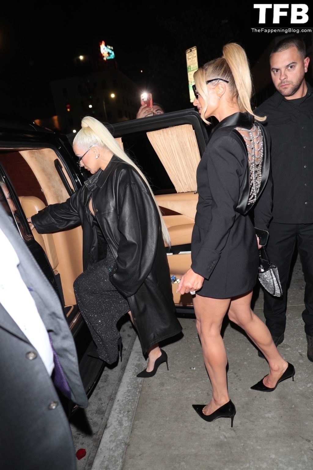 Christina Aguilera &amp; Paris Hilton Hold Hands While Leaving Dinner at TAO (61 Photos)