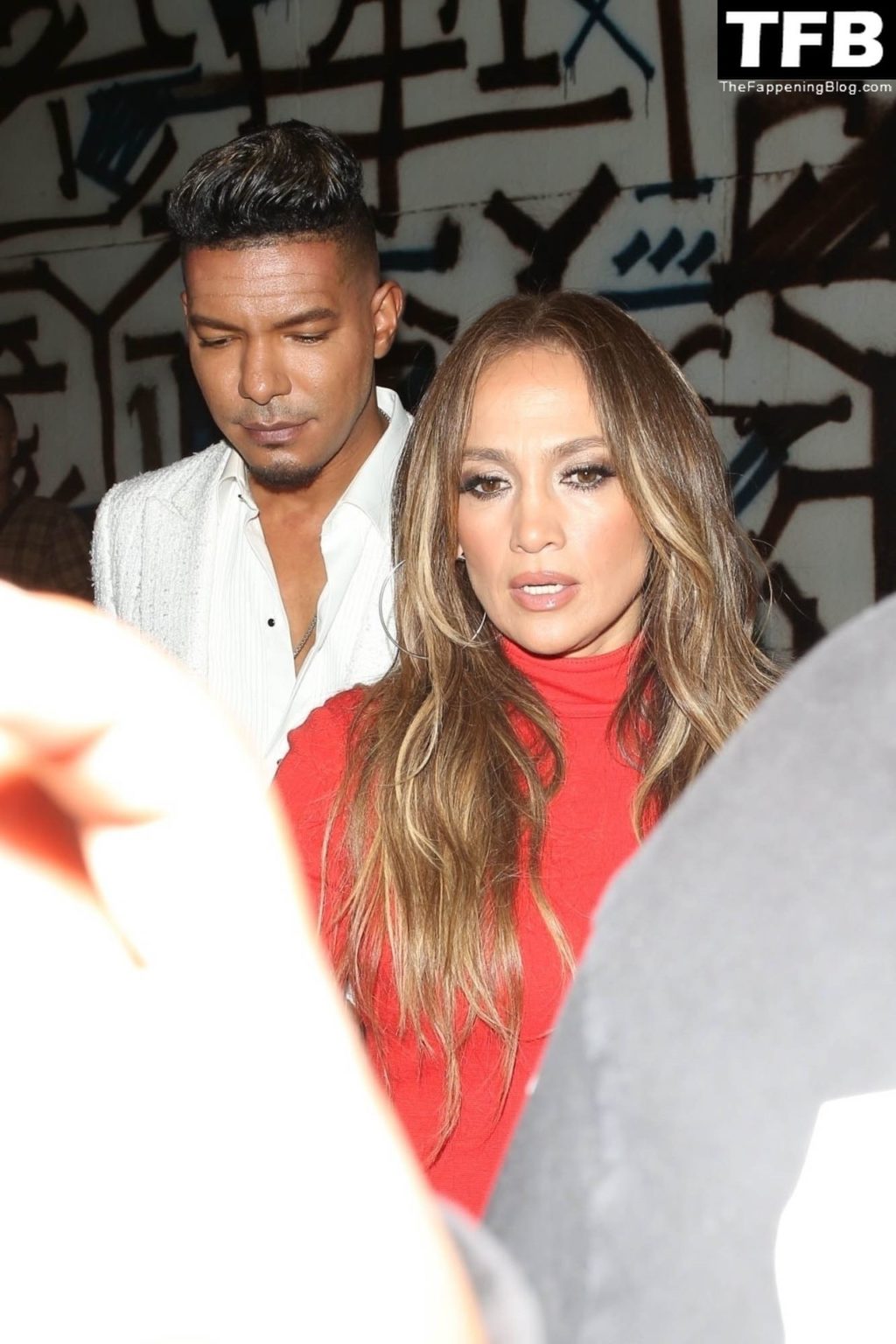 Jennifer Lopez Arrives in a Sexy Red Dress at Craig’s (71 Photos)
