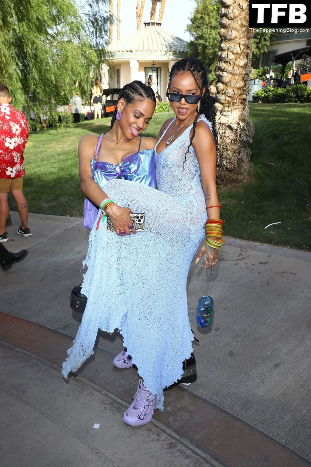 Karrueche Tran Shows Her Nude Tits as She Steps Out at Revolve Fest During Coachella (82 Photos)