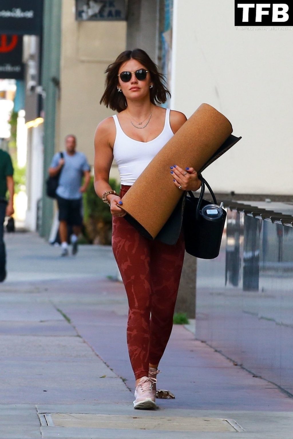 Lucy Hale Brings Her Own Mat to a Yoga Class in WeHo (12 Photos)