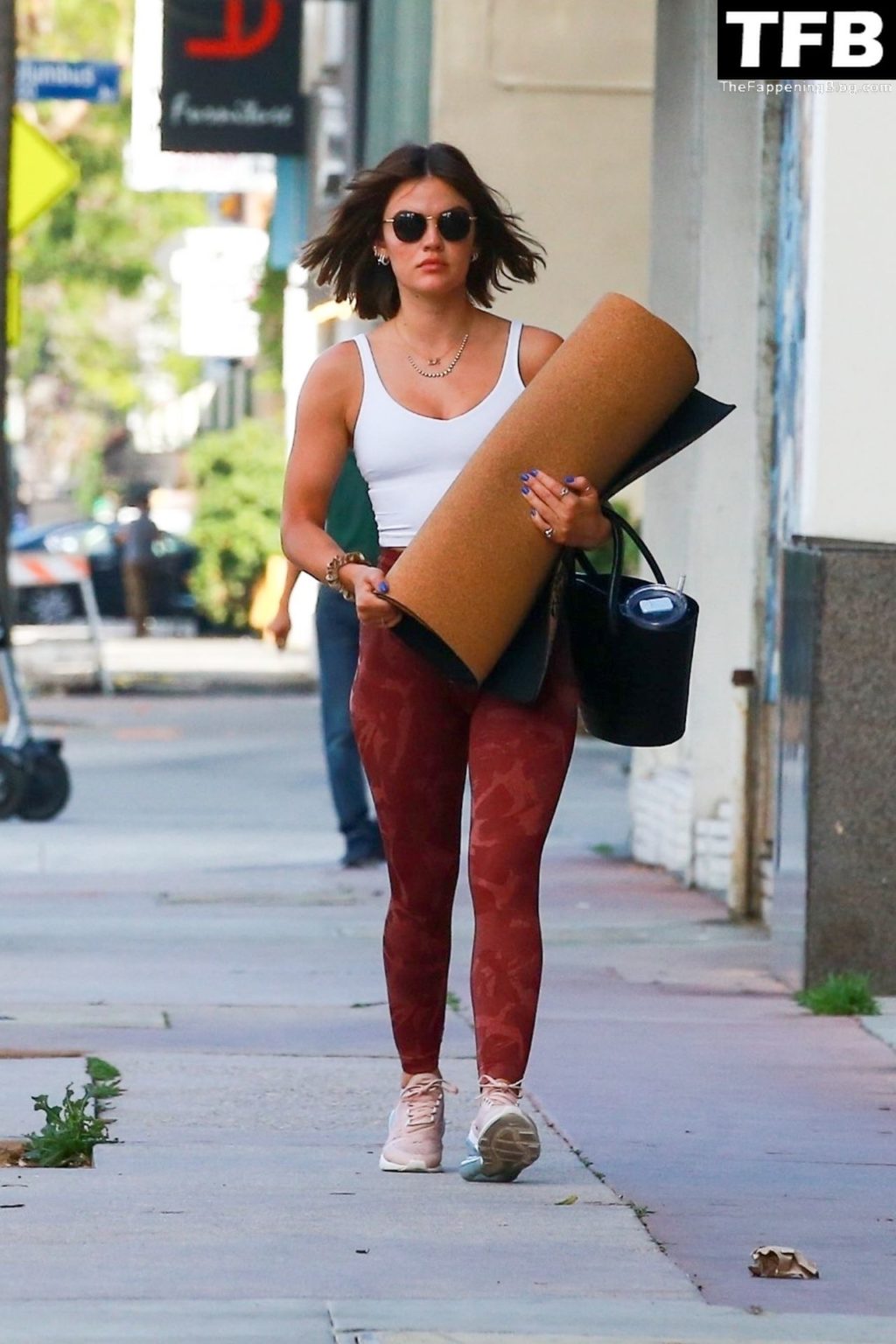 Lucy Hale Brings Her Own Mat to a Yoga Class in WeHo (12 Photos)