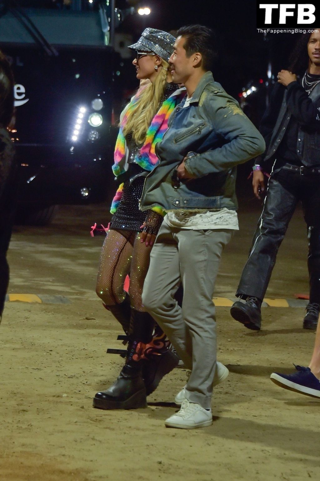 Braless Paris Hilton Arrives at the Neon Carnival Party During Coachella (35 Photos)