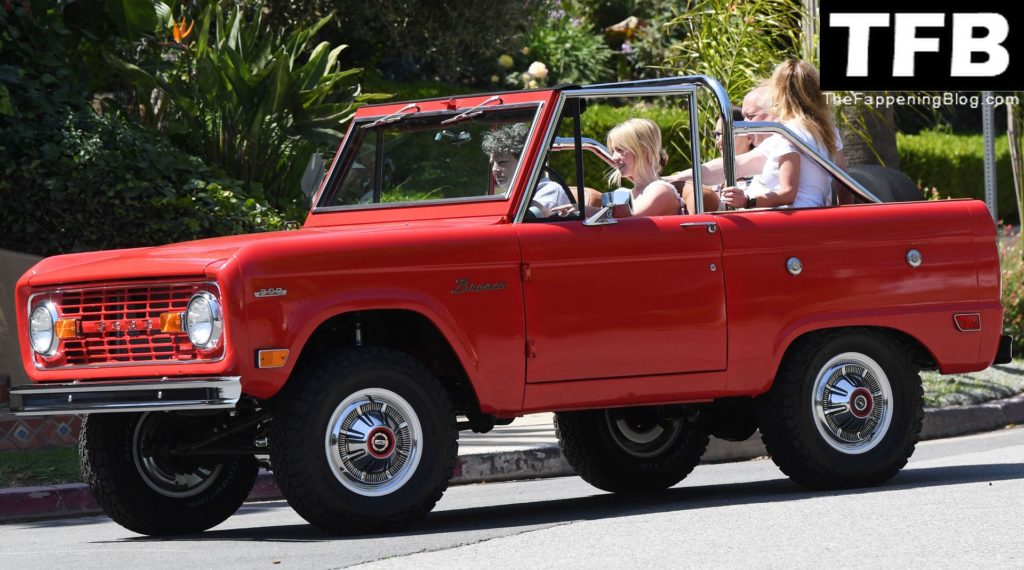 Sydney Sweeney Takes Her 1969 Cherry Red Ford Bronco Out For a Spin in LA (45 Photos)