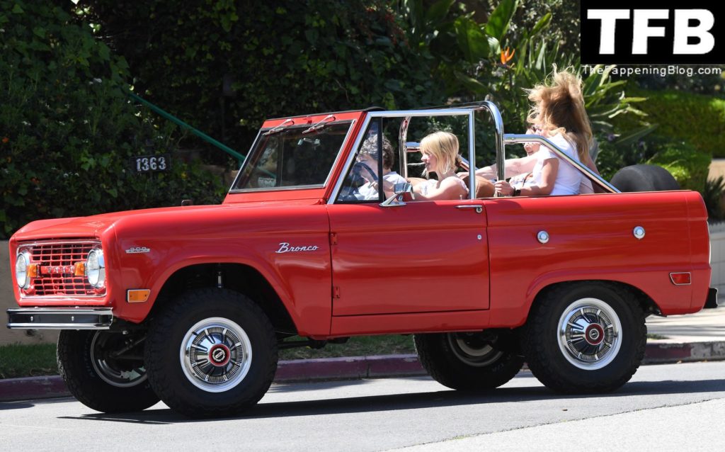 Sydney Sweeney Takes Her 1969 Cherry Red Ford Bronco Out For a Spin in LA (45 Photos)