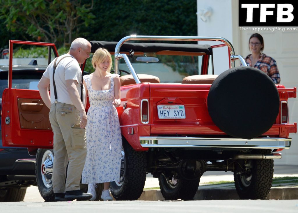 Sydney Sweeney Takes Her 1969 Cherry Red Ford Bronco Out For a Spin in LA (45 Photos)