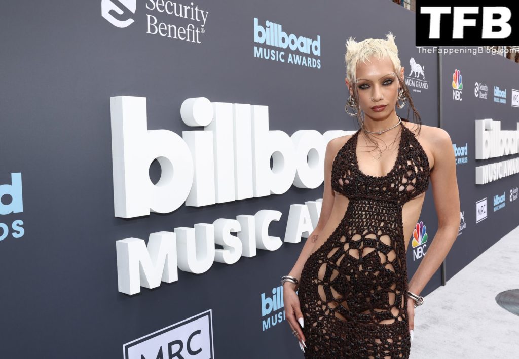 Jazelle Poses in a See-Through Dress at the 2022 Billboard Music Awards (5 Photos)