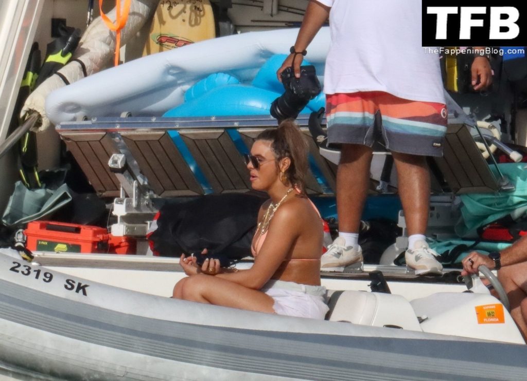 Jena Frumes, Lele Pons, Hannah Stocking Enjoy a Day on the Boat in the Bay of Miami Beach (51 Photos)