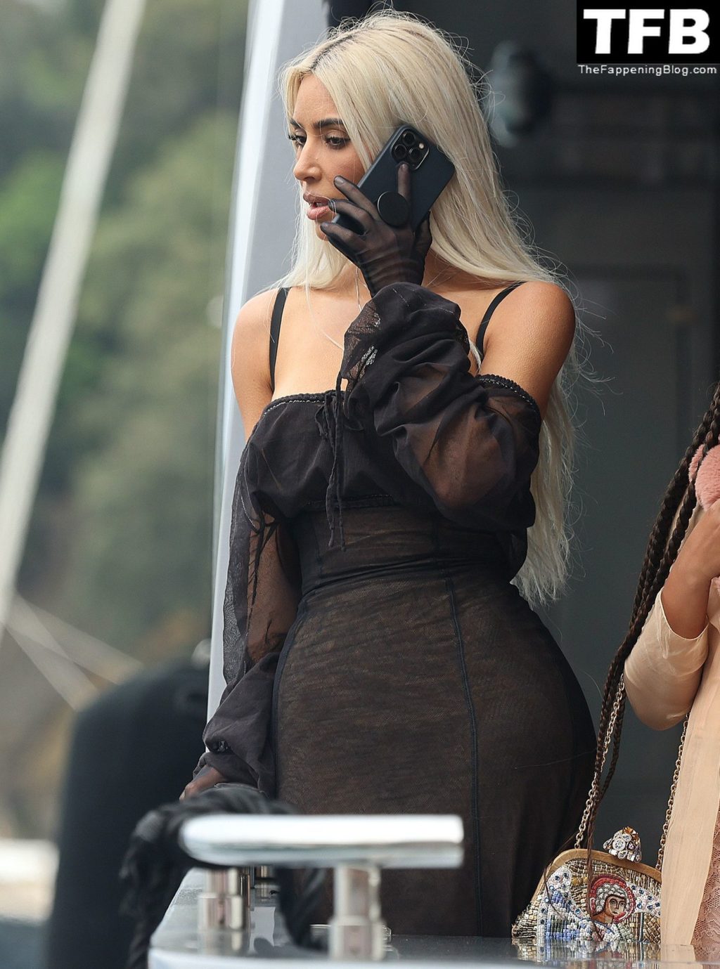 Kim Kardashian is Pictured in a Black Outfit in Portofino (28 Photos)
