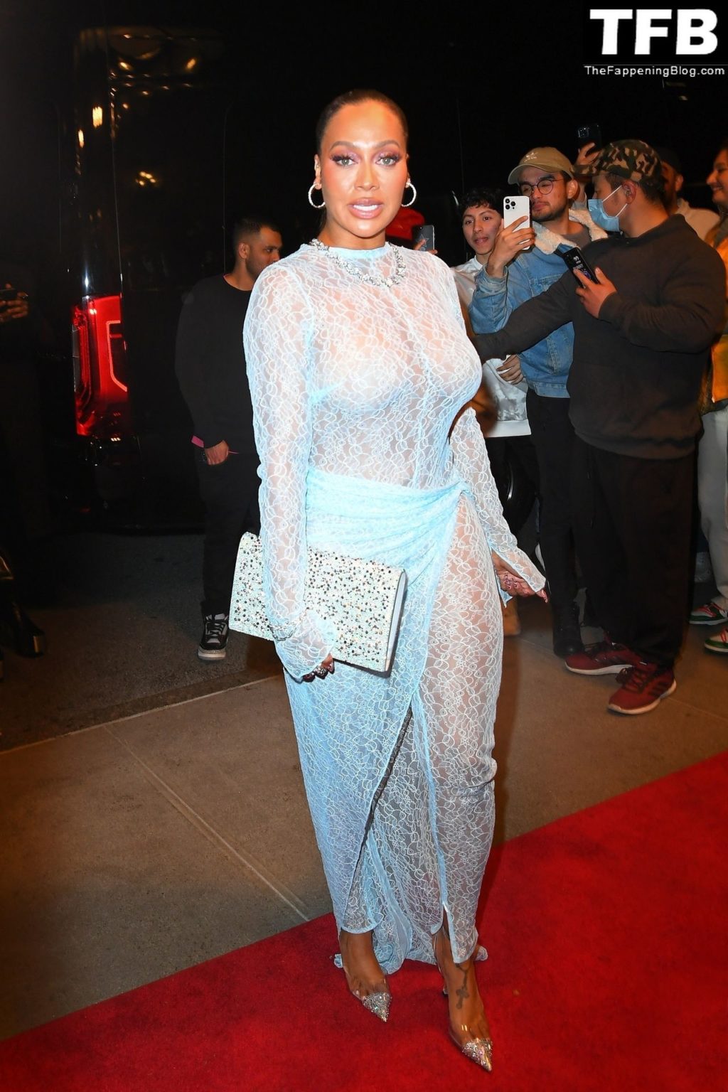 La La Anthony Steps Out in a Lace See-Through Dress for a Met Gala After-Party (13 Photos)