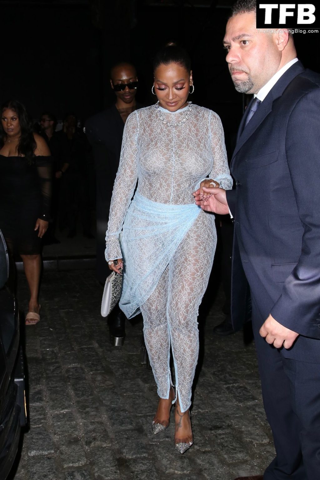 La La Anthony Steps Out in a Lace See-Through Dress for a Met Gala After-Party (13 Photos)