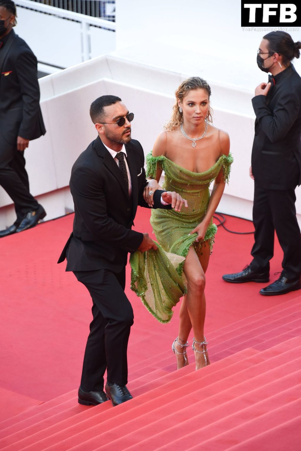 Rose Bertram Poses in a See-Through Green Dress at the 75th Cannes Film Festival (113 Photos)