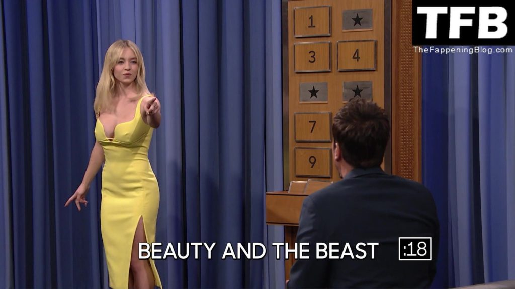 Sydney Sweeney Flashes Her Nude Boob on “The Tonight Show with Jimmy Fallon” (23 Pics + Video)