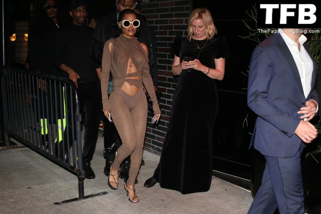 Teyana Taylor Flashes Her Nude Boobs as She Arrives at The Met Gala Boom Boom Room Afterparty (8 Photos)