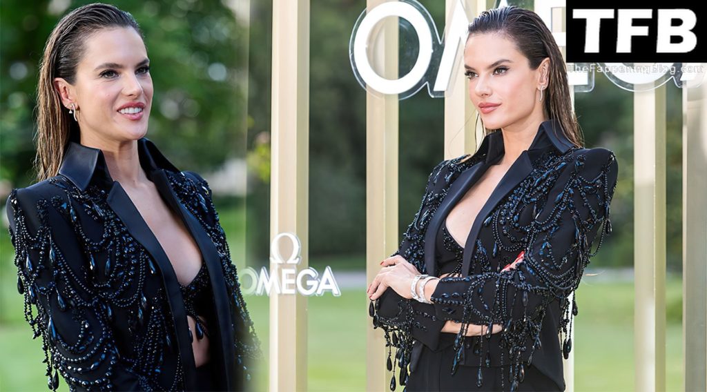 Alessandra Ambrosio Flaunts Her Sexy Tits at the the OMEGA ‘Her Time’ Party in Madrid (24 Photos)