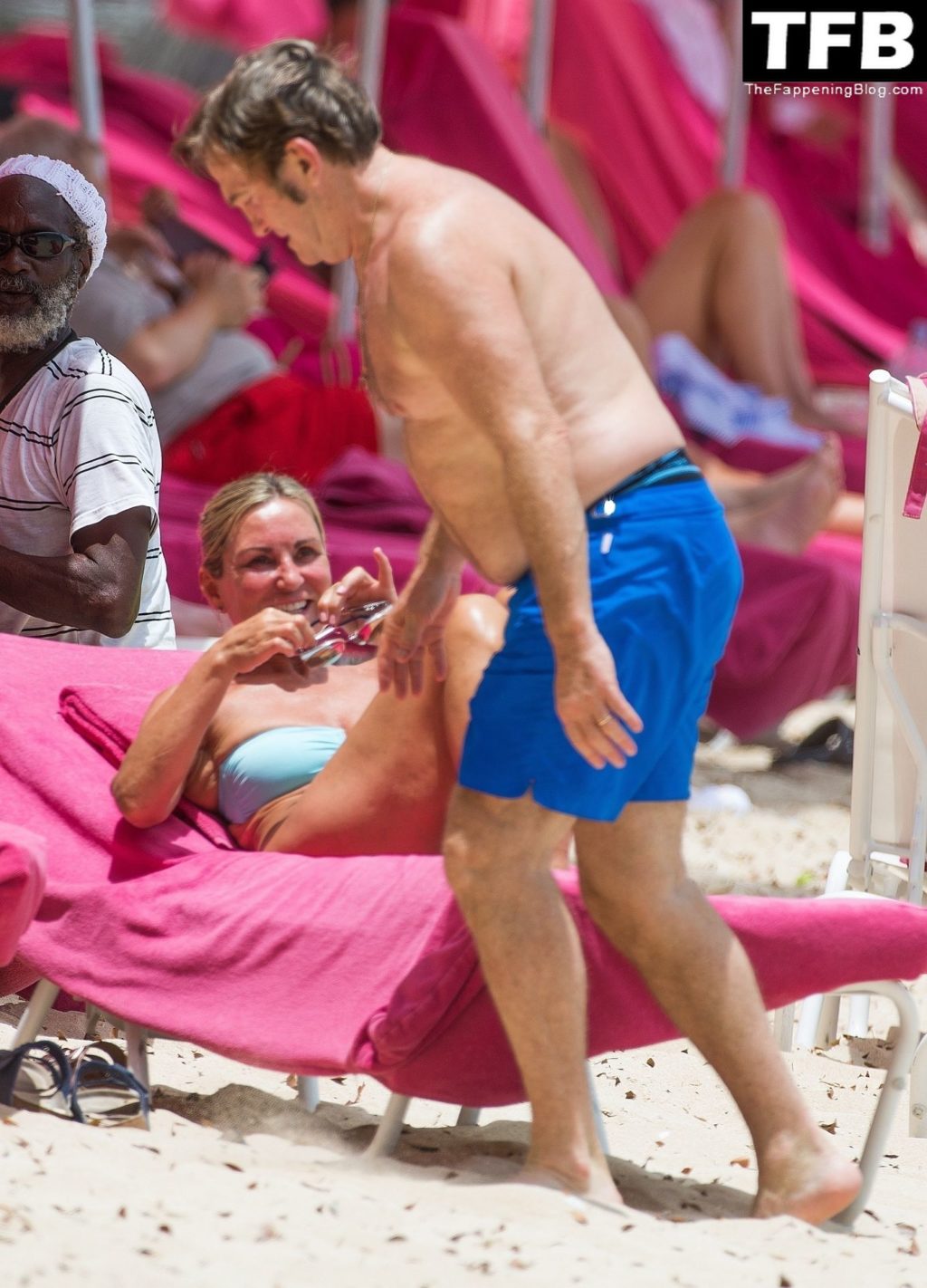 Donna Derby &amp; Bradley Walsh Enjoy a Day on the Beach in Barbados (15 Photos)