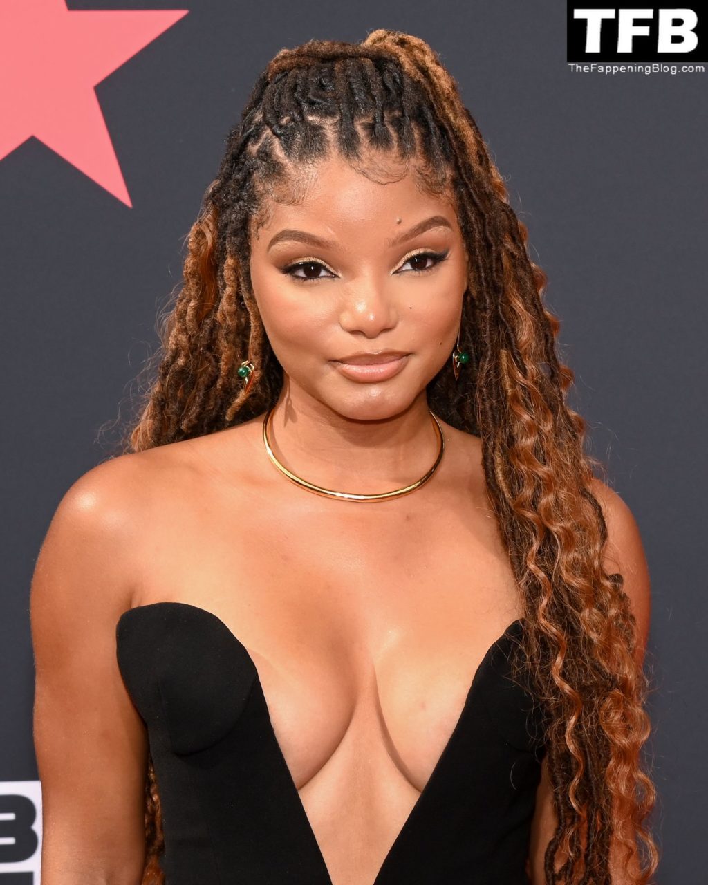 Halle Bailey Displays Her Deep Cleavage at the 2022 BET Awards in LA (24 Photos)