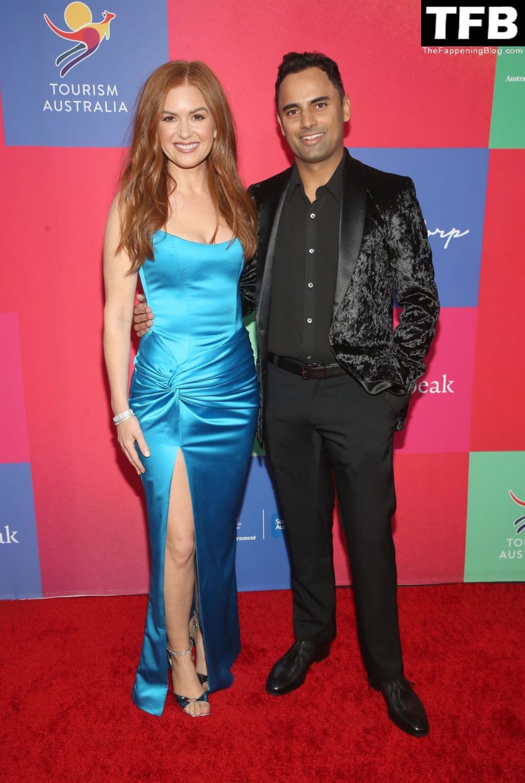 Isla Fisher Looks Hot in a Blue Dress at the 2022 G’DAY AAA Arts Gala in Los Angeles (60 Photos)