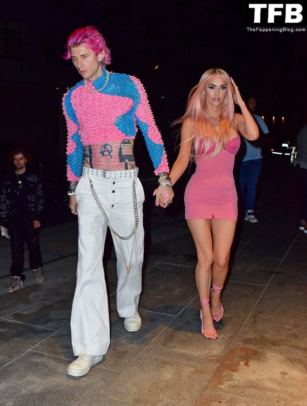 Megan Fox &amp; Machine Gun Kelly Match in Barbie Pink as They Step Out For Dinner in NYC (10 Photos)