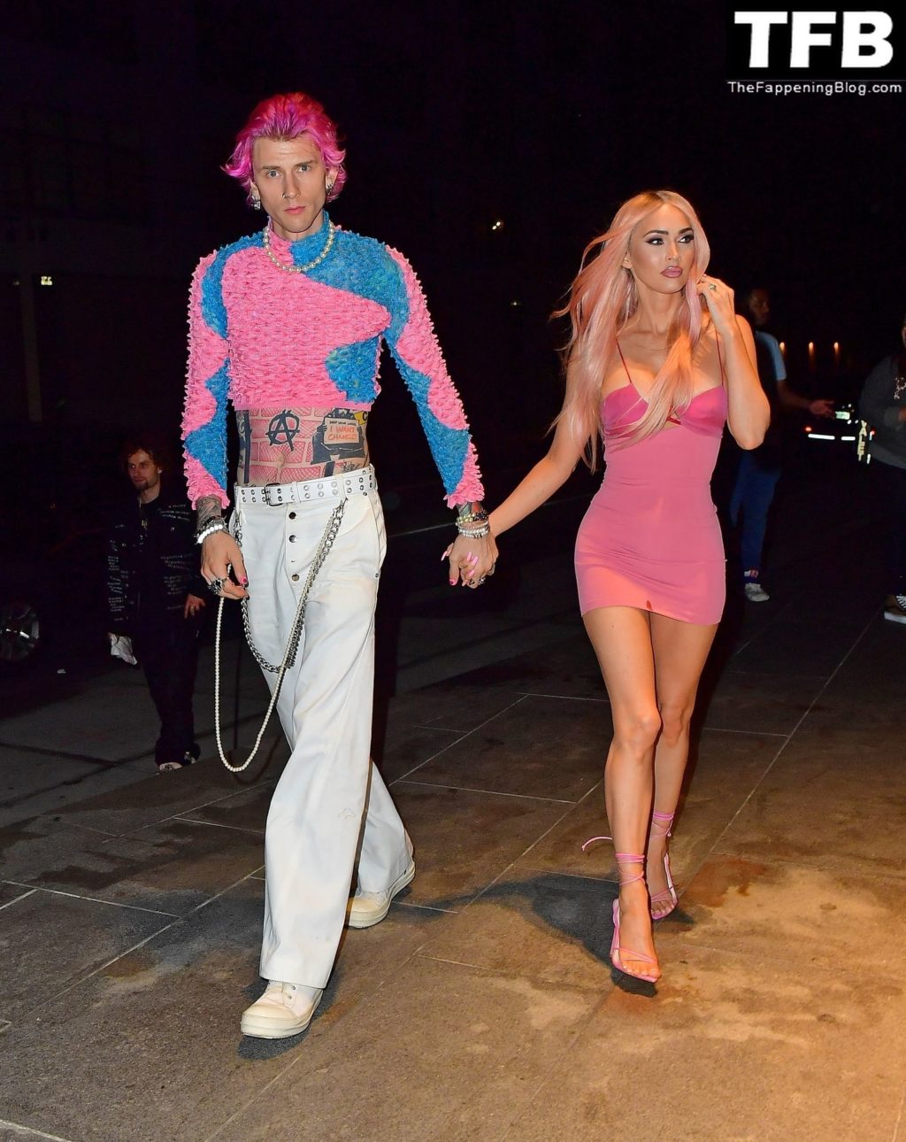 Megan Fox &amp; Machine Gun Kelly Match in Barbie Pink as They Step Out For Dinner in NYC (10 Photos)