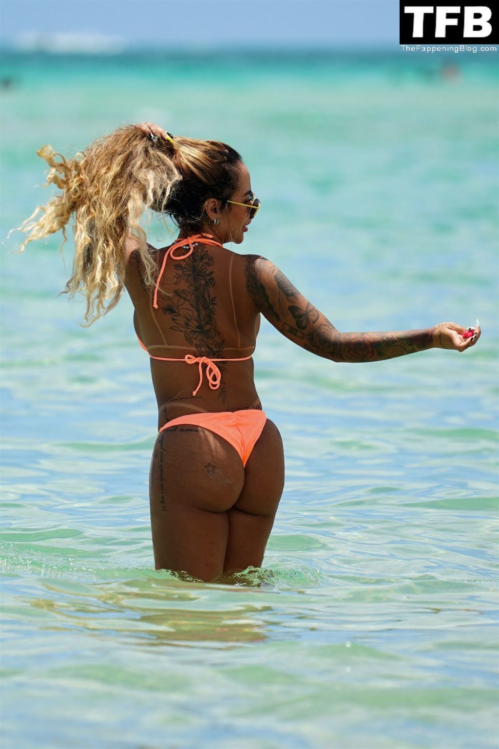 Rafaella Santos is Seen in a Peach Bikini at the Beach in Miami (23 Photos)