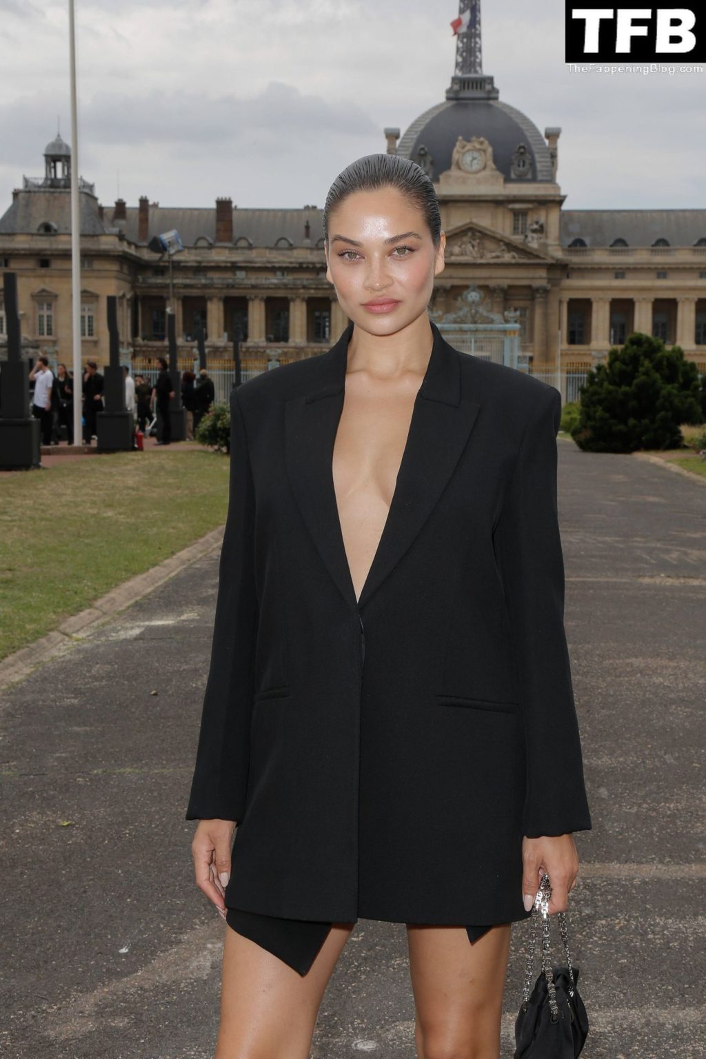 Shanina Shaik Poses Braless at the Givenchy Menswear Spring/Summer 2023 Show in Paris (14 Photos)