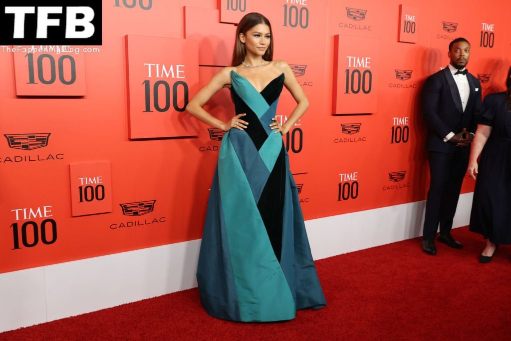 Zendaya Poses in a Blue Strapless Dress for the 2022 TIME100 Gala in NYC (60 Photos)