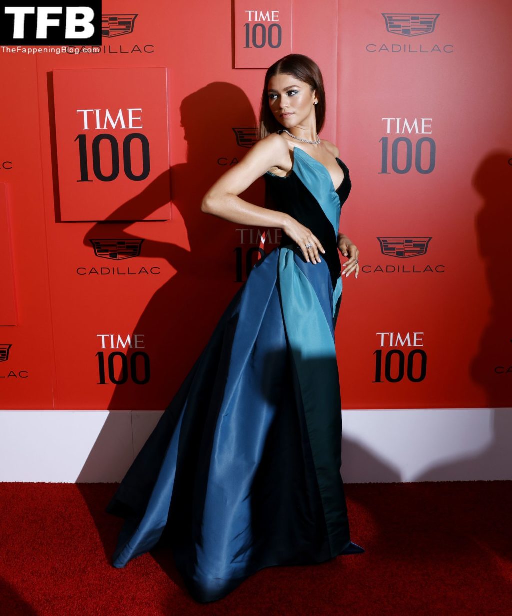 Zendaya Poses in a Blue Strapless Dress for the 2022 TIME100 Gala in NYC (60 Photos)