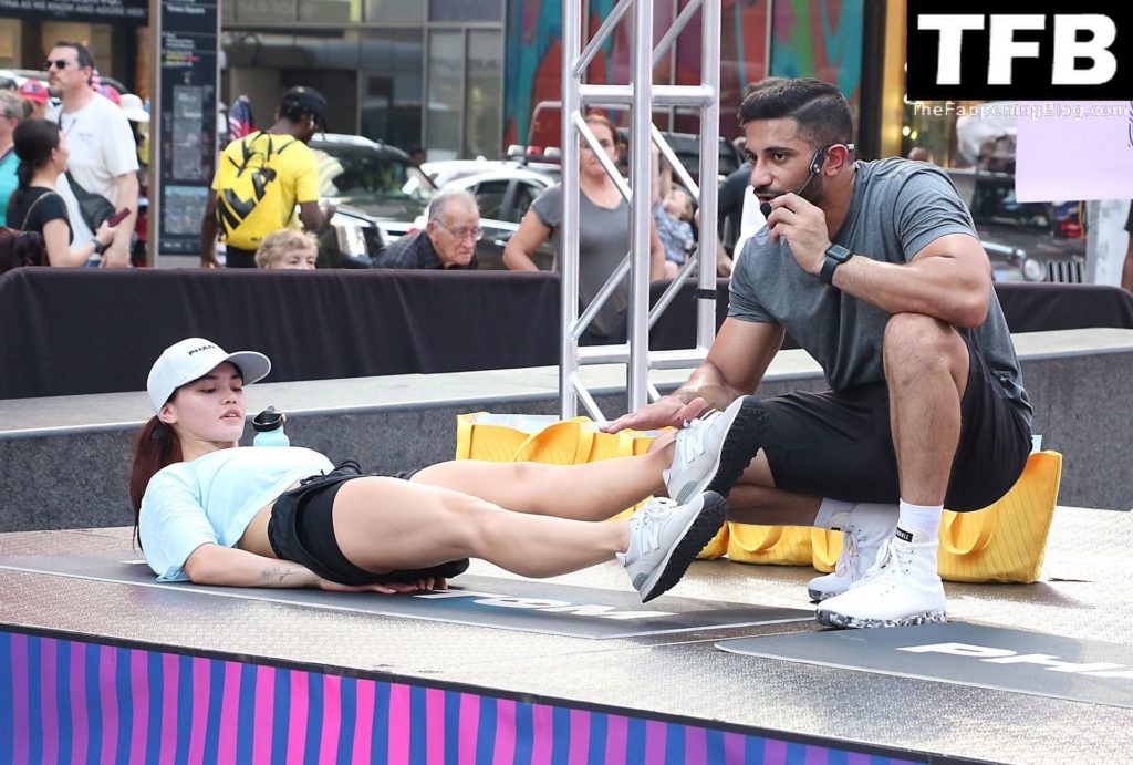 Paris Berelc Flaunts Her Sexy Legs at the Phantom Fitness TSQ Live in NYC (56 Photos)