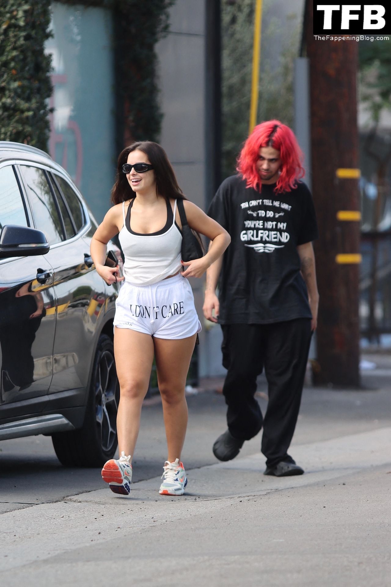 Addison Rae Sports Short Shorts with the Message “I Don’t Care“ While Leaving Her Workout (84 Photos)