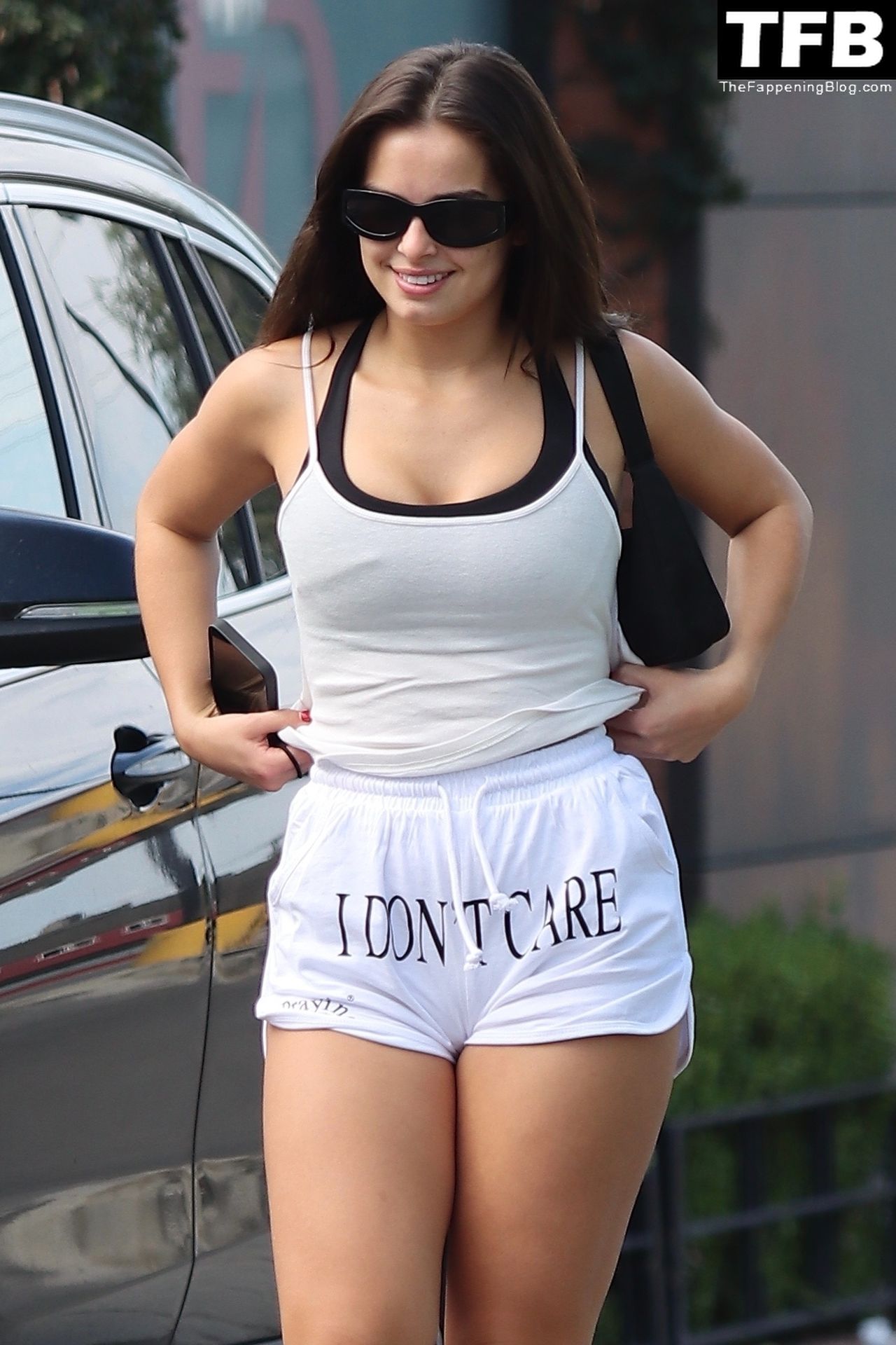 Addison Rae Sports Short Shorts with the Message “I Don’t Care“ While Leaving Her Workout (84 Photos)