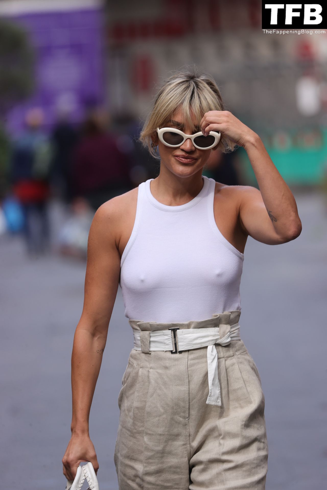 Ashley Roberts Leaves Little to the Imagination Stepping Out From Heart Radio Braless (14 Photos)