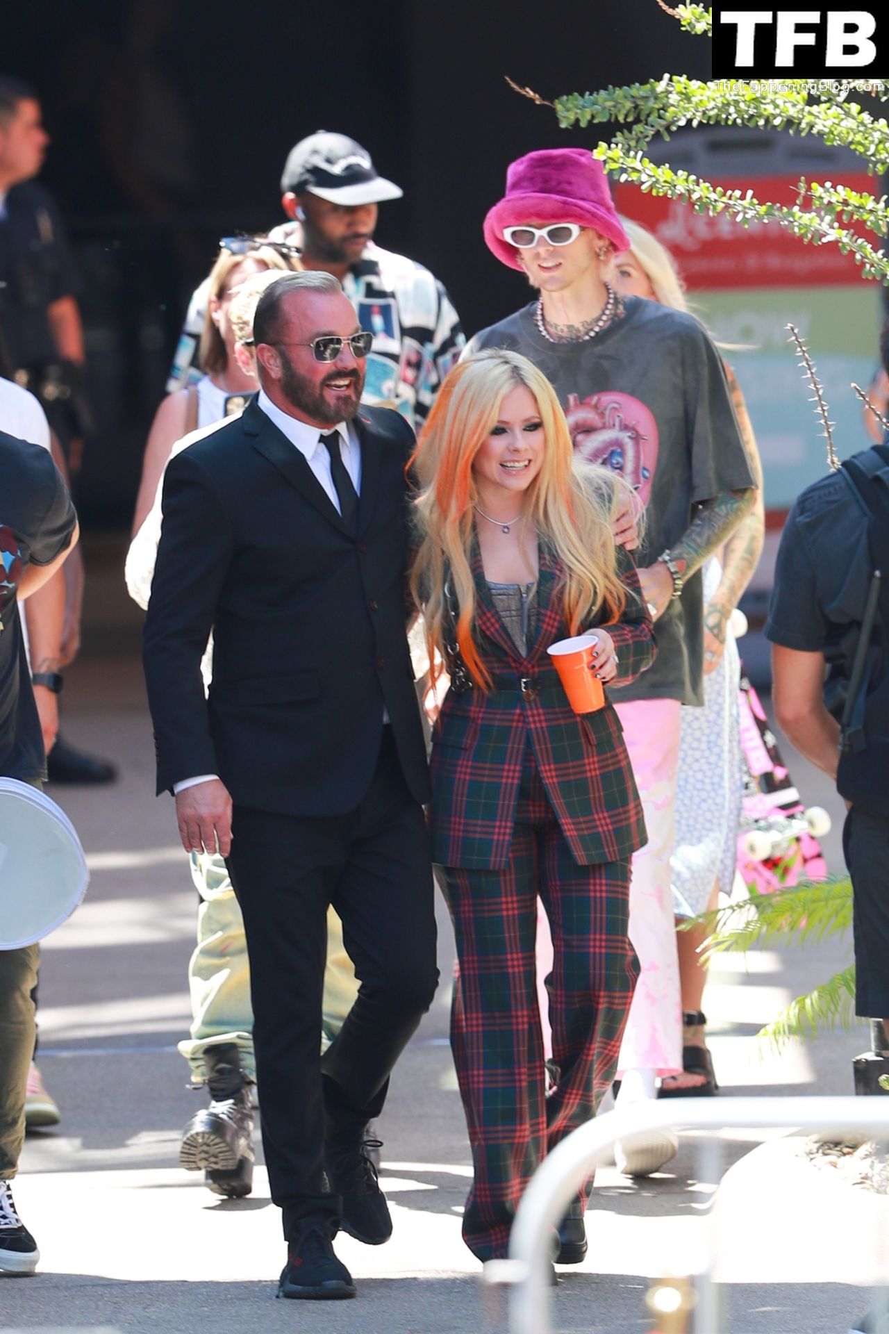 Rock star Avril Lavigne received a star on the Hollywood Walk of Fame and i...