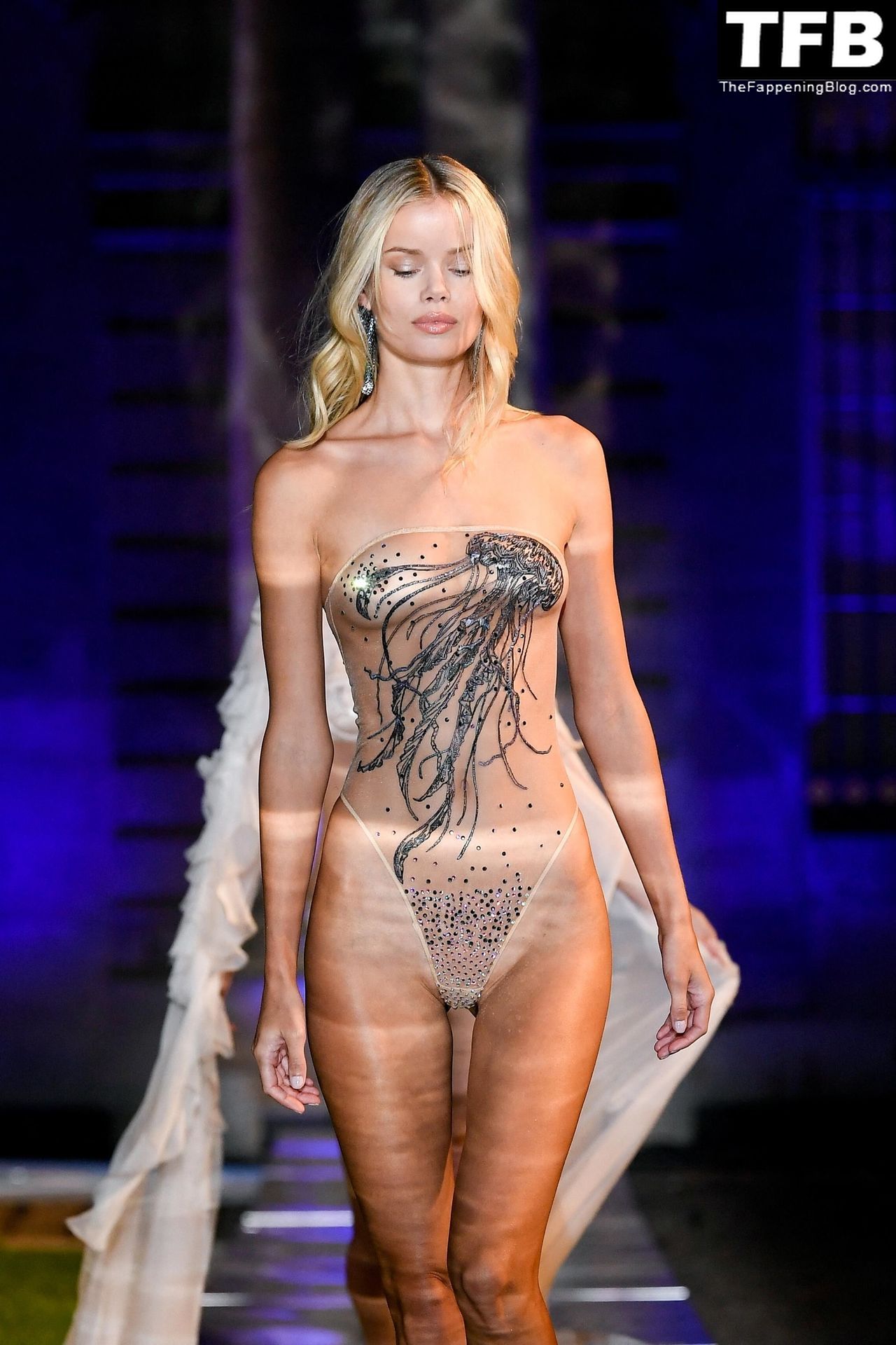 Frida Aasen Flaunts Her Nude Tits &amp; Sexy Legs at the Etam Womenswear Show in Paris (26 Photos)