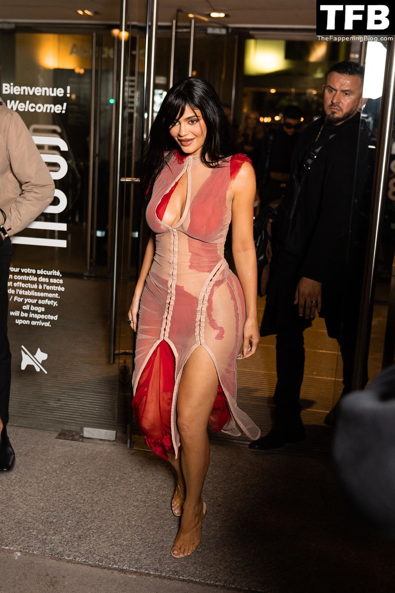 Kylie Jenner is Ravishing in Red Leaving Dinner at “Chez Loulou” During PFW (19 Photos)