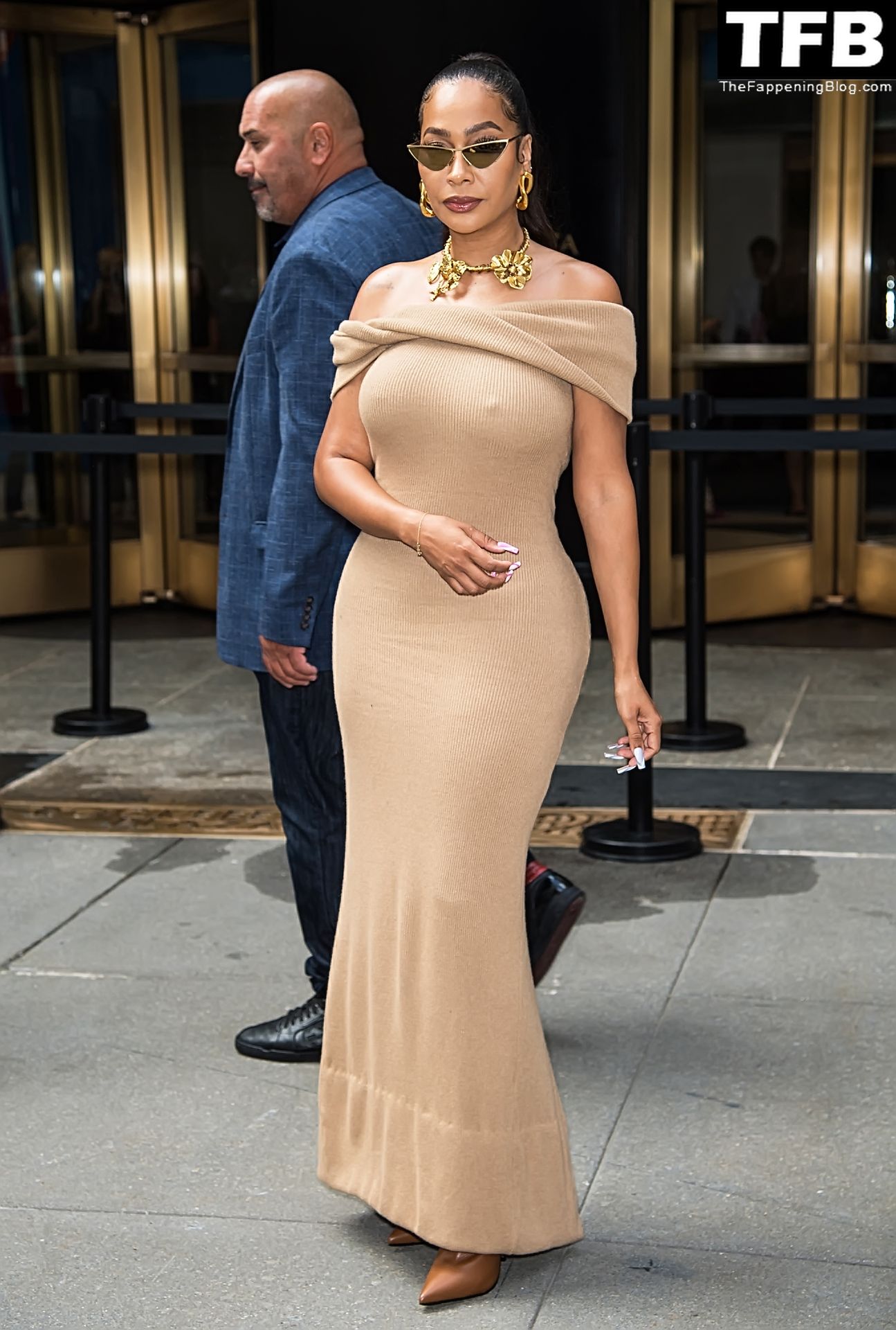 La La Anthony Flaunts Her Pokies as She Arrives at Brandon Maxwell Fashion Show (12 Photos)