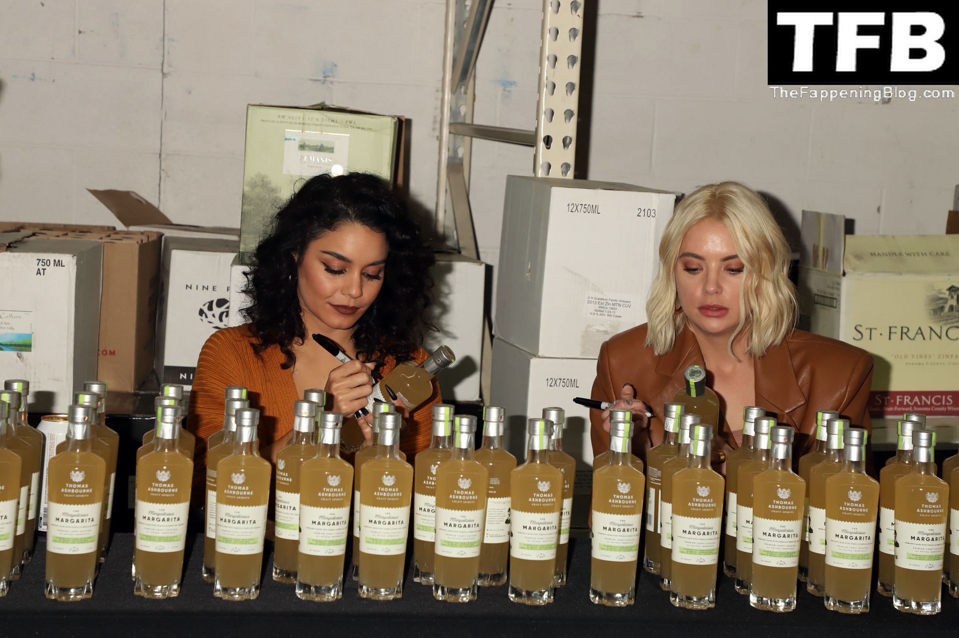 Ashley Benson &amp; Vanessa Hudgens Rock Chic Autumn Looks to Sign Margarita Bottles at a Las Vegas Discount Liquor Store (61 Photos)