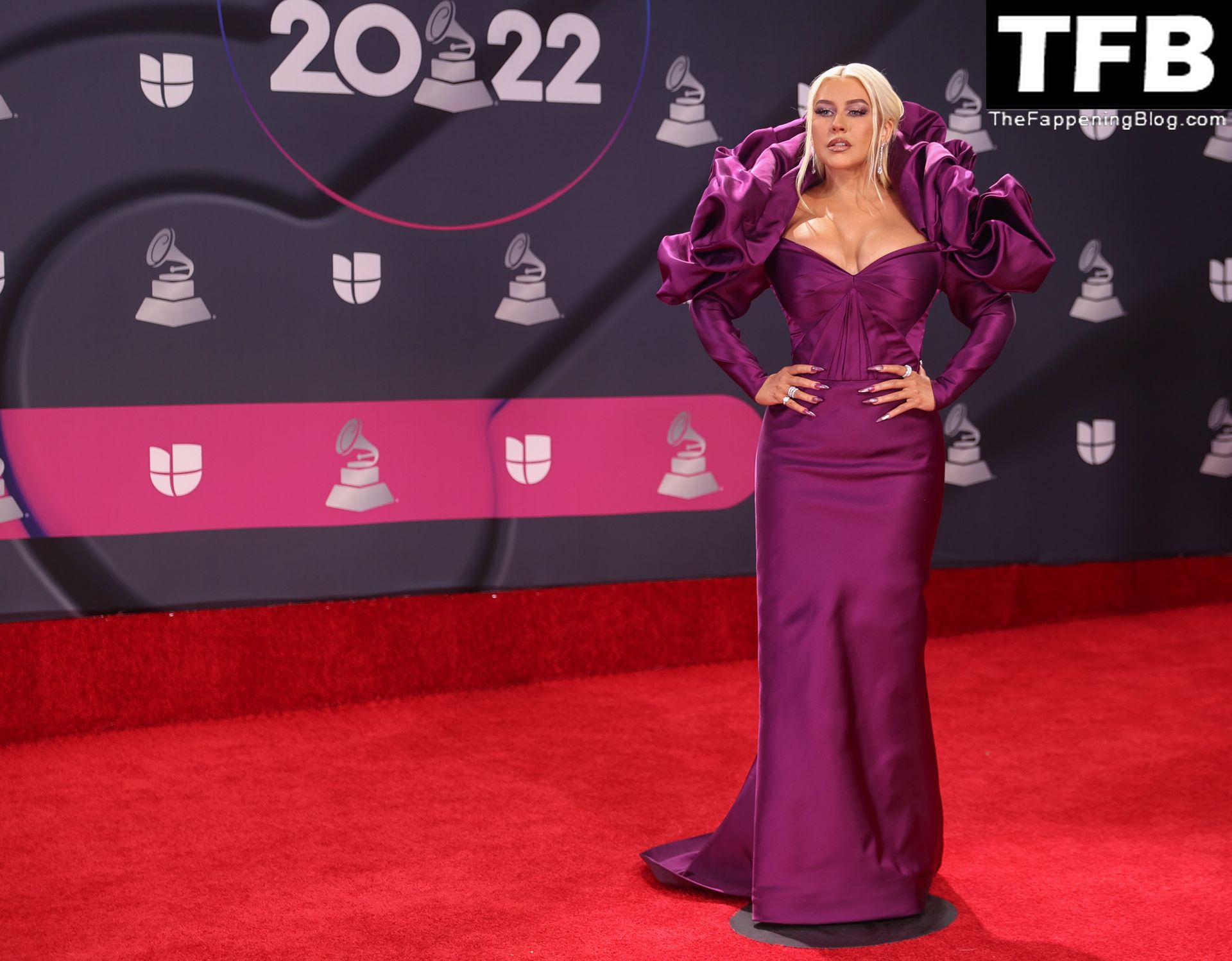 Christina Aguilera Displays Her Cleavage at the 23rd Annual Latin Grammy Awards (28 Photos)