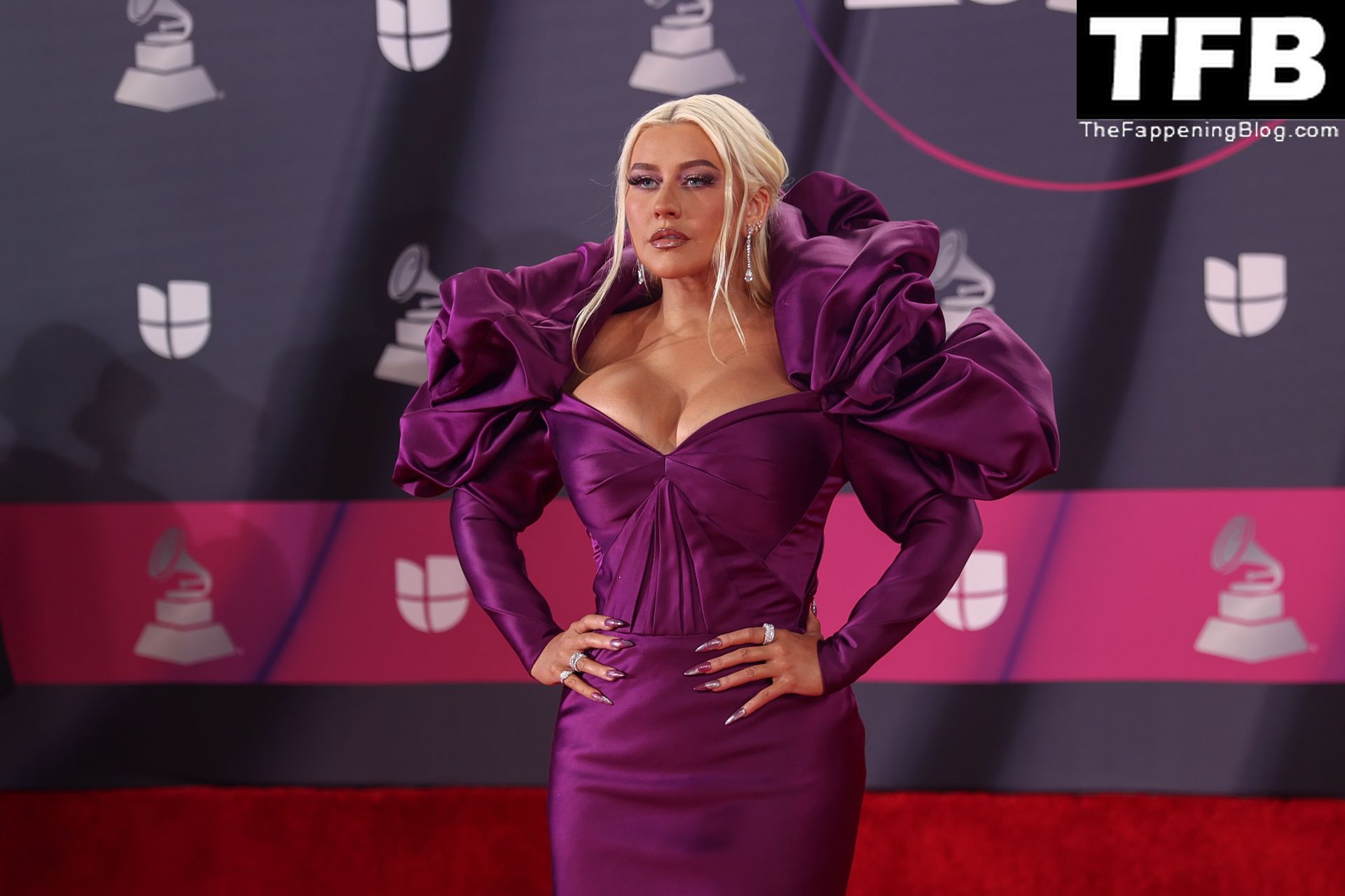 Christina Aguilera Displays Her Cleavage at the 23rd Annual Latin Grammy Awards (28 Photos)