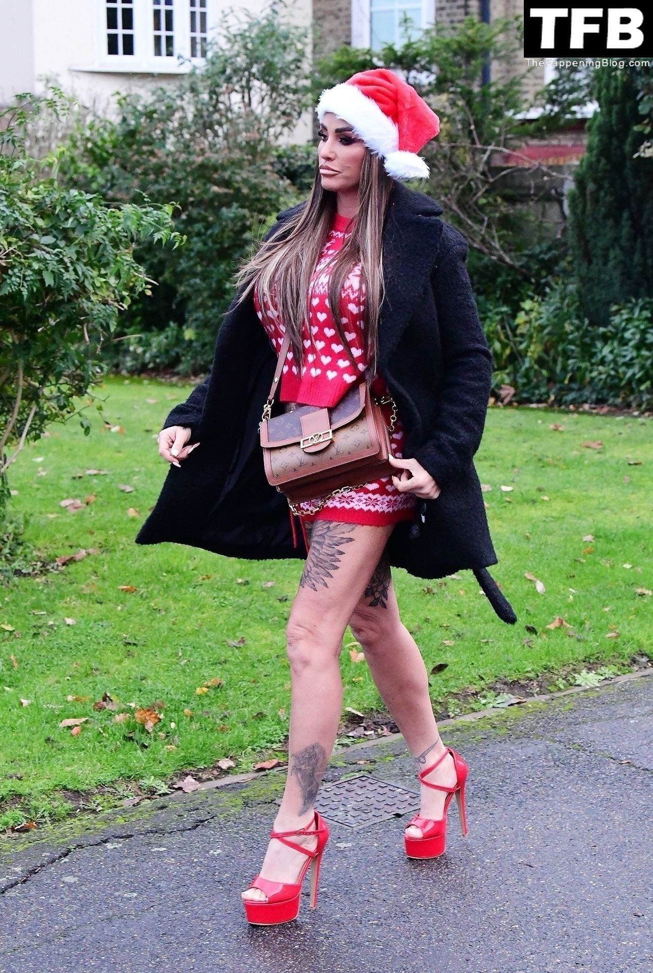 Katie Price Gets Into the Festive Spirit Dressed in Her Sexy Christmas Outfit (34 Photos)